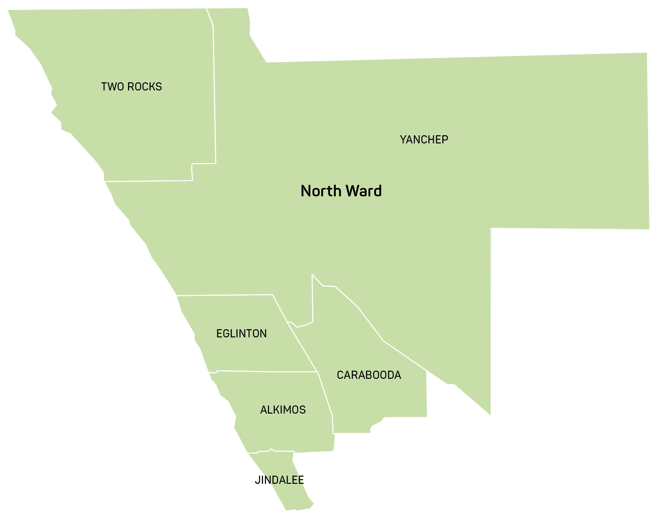 Map of North Ward and suburbs