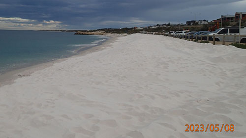 Beach showing sand renourishment