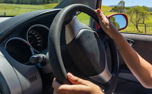 Hands on steering wheel