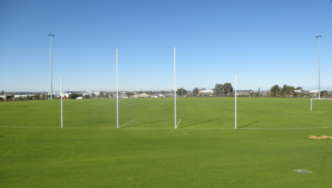 Southern Oval looking south across AFL oval and two soccer pitches
