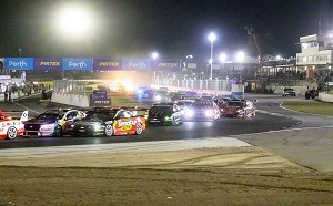 Cars on the track at Wanneroo Raceway.