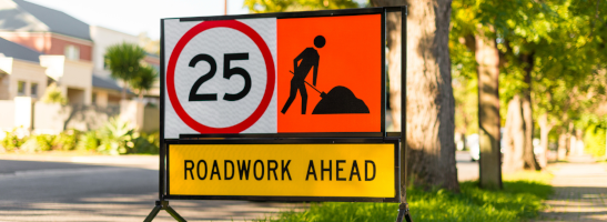Image of roadworks signage