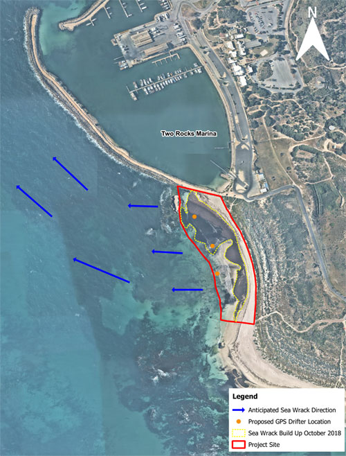 Two rocks sea wrack project map