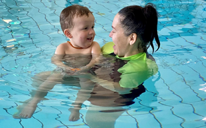 Jennifer Cooper and her sons enjoy Aquamotion's lessons.