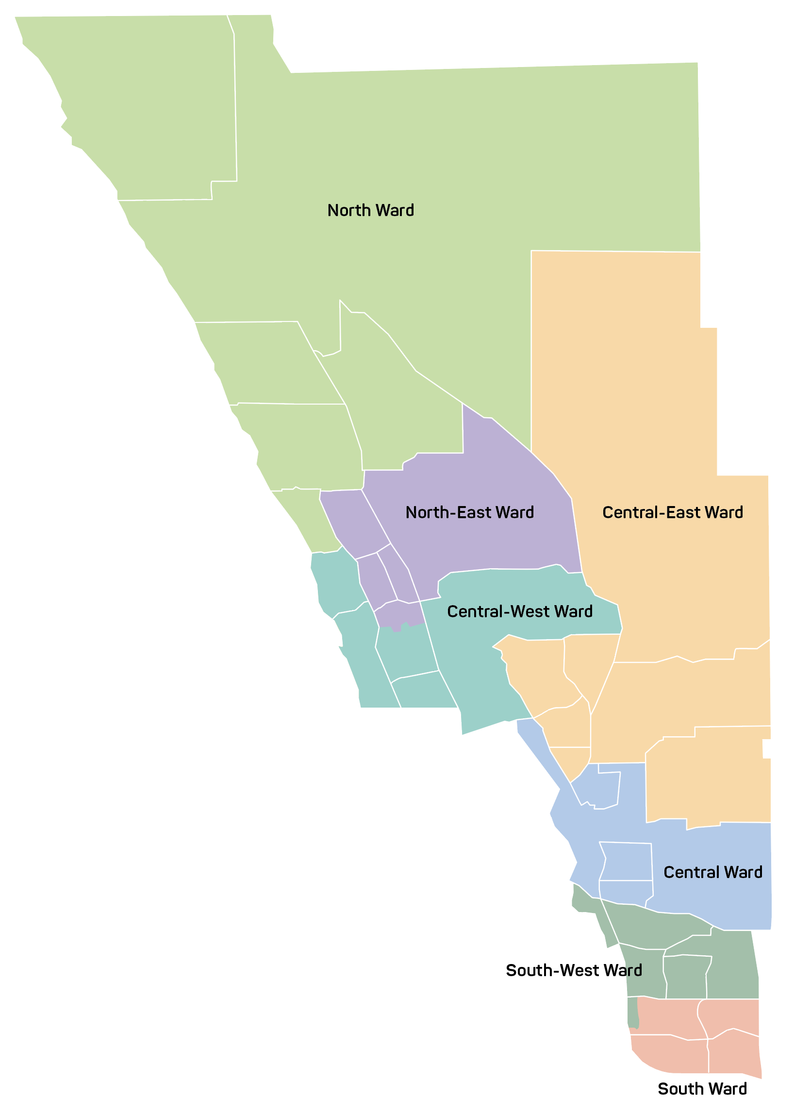 Map of all City of Wanneroo Wards