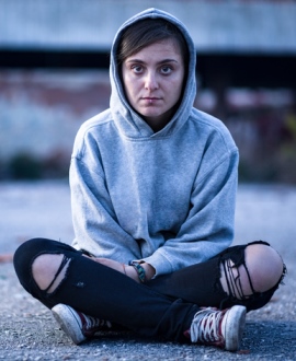 worried looking teenage girl