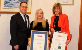 CEO Dan Simms, Mayor Tracey Roberts and Noelene Jennings