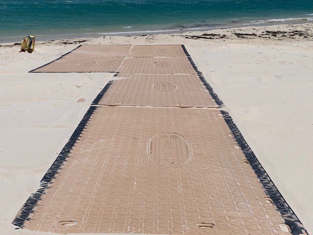 Beach matting at Quinns Mindarie Surf Lifesaving Club beach