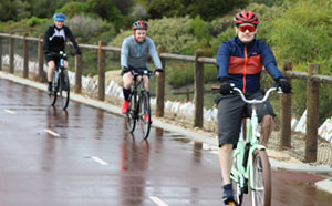 Cyclists on a pathway