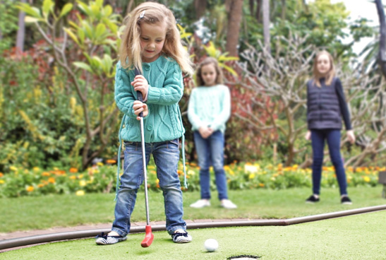 Children playing golf