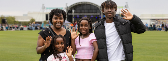 Family at City event