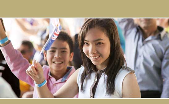 Girl waving Australia flag