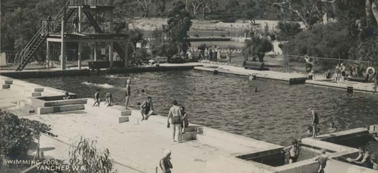 Black and white photo of Yanchep swimming pool