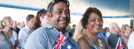 Residents at Citizenship ceremony