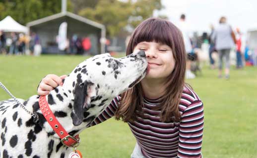 Girl with her dog