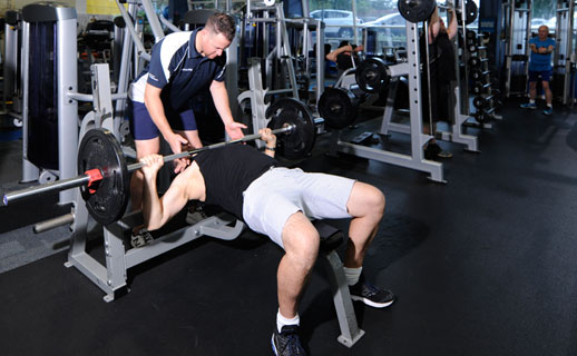 Person exercising in gym