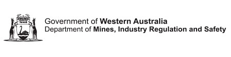 Department of Mines, Industry Regulation and Safety logo.