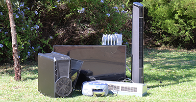 Image of e-waste awaiting collection