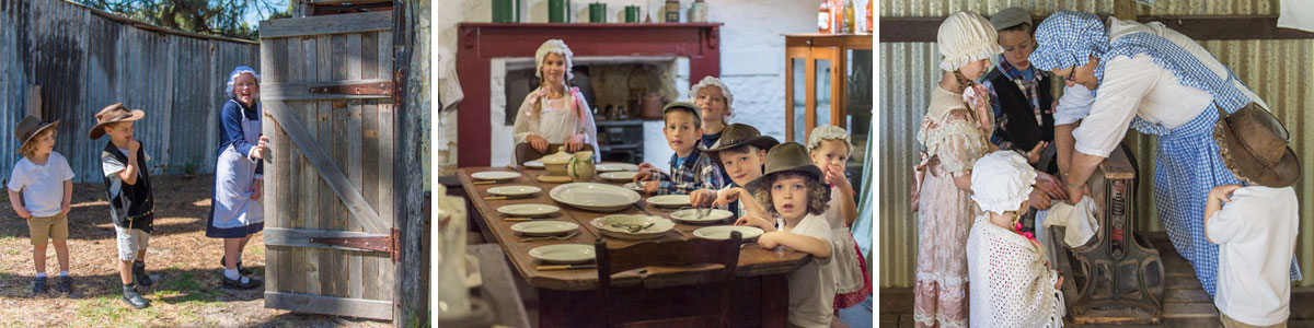 Children at heritage houses and the museum