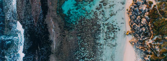 Aerial photo of a beach