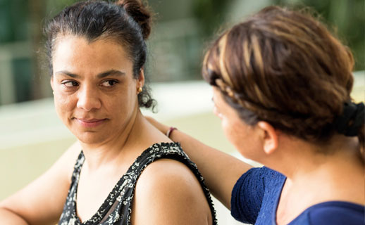 Woman offering support