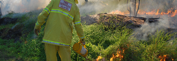 Fire officer conducting burn off