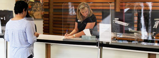 Customer at service counter