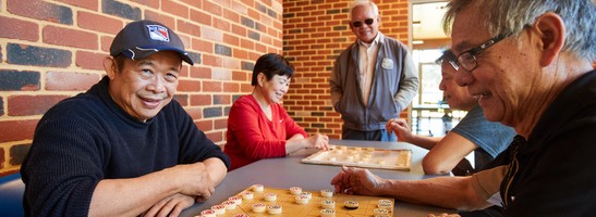 Residents at a community centre