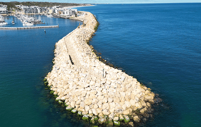 Aerial photograph of Mindarie breakwater