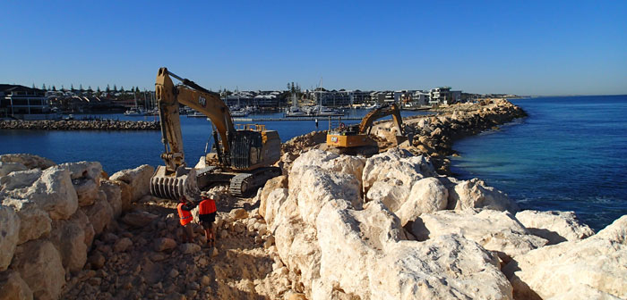 Mindarie breakwater maintenance works