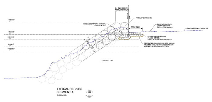 Drawing of Mindarie Breakwater works