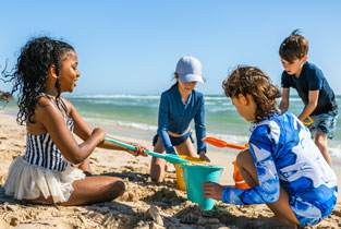 Children playing on beach