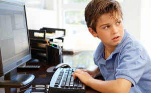 Young child on computer