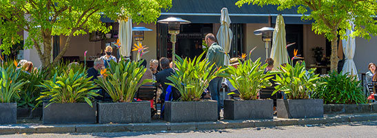 People sitting outdoors at restaurant