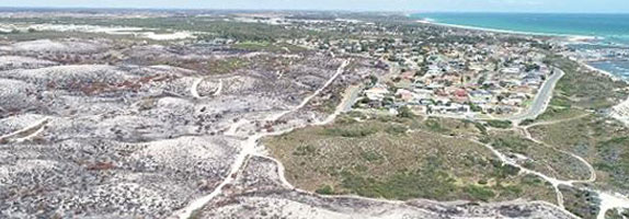 Aerial photo of bushfire damage