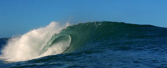 Photograph of a crashing wave