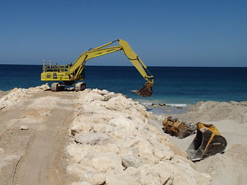 Quinns image - excavator on beach