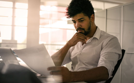 Man reading document