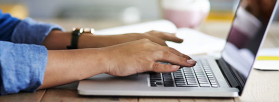 Person using laptop computer