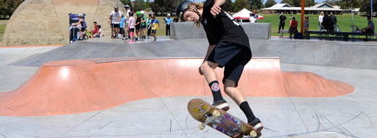 Skateboard doing a jump