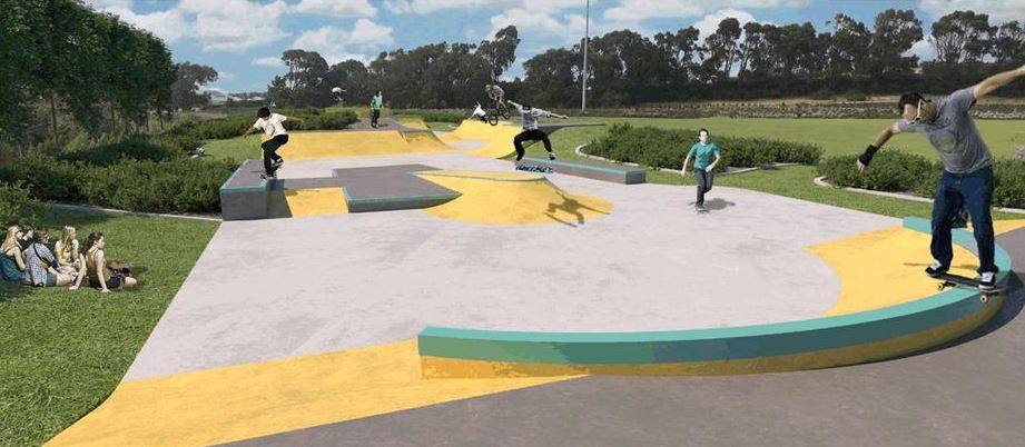 A concept drawing of the Splendid Park skate park.