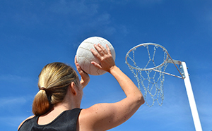 Girl playing netball