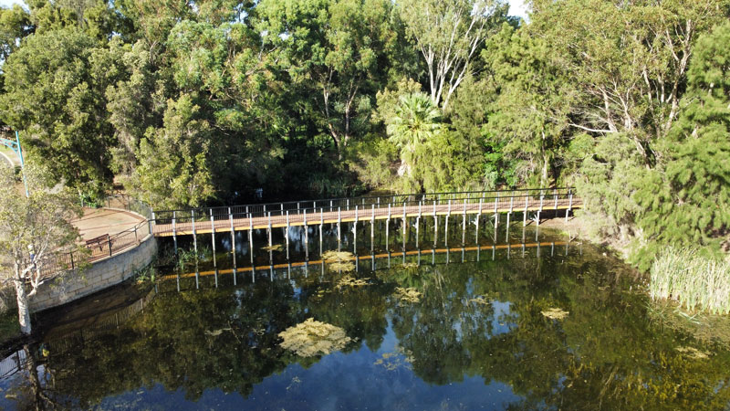 Studmaster Park bridge drone photo