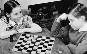 Children playing draughts
