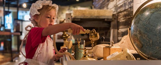 Child playing in the museum