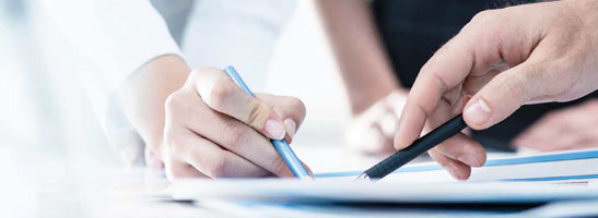 People reading documents