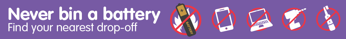 Banner promoting not binning batteries