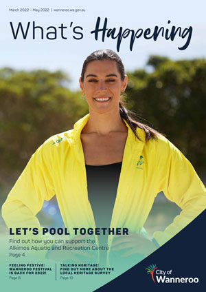 Cover of What's Happening magazine - Blair Evans swimmer