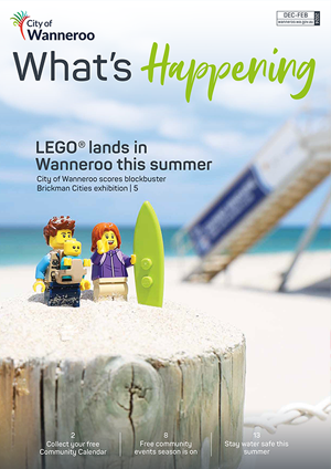 Image of lego figures on beach