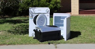 Image of white goods awaiting collection